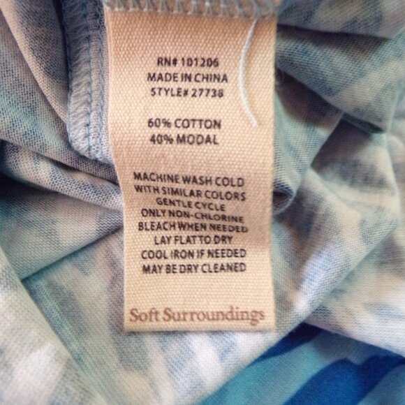 NEW Soft Surroundings Summer Dress L (14-16) Santiago Blue Maxi Sleeveless Knit - Picture 3 of 9